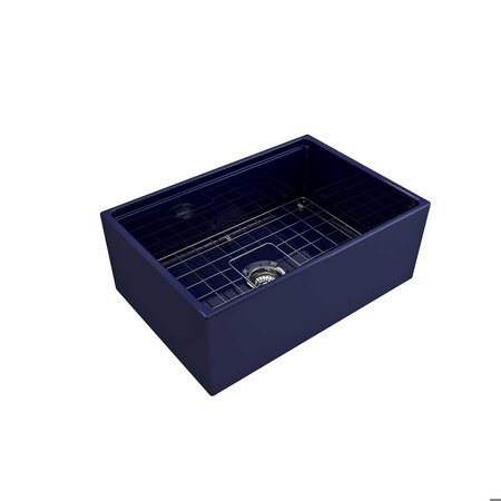 BOCCHI Contempo Workstation Apron Front Fireclay 27 in. Single Bowl Kitchen Sink in Sapphire Blue 1628-010-0120